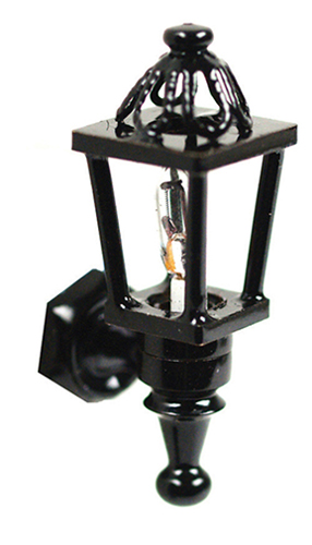 Dollhouse Miniature 1/2" Scale: Black Coach Lamp